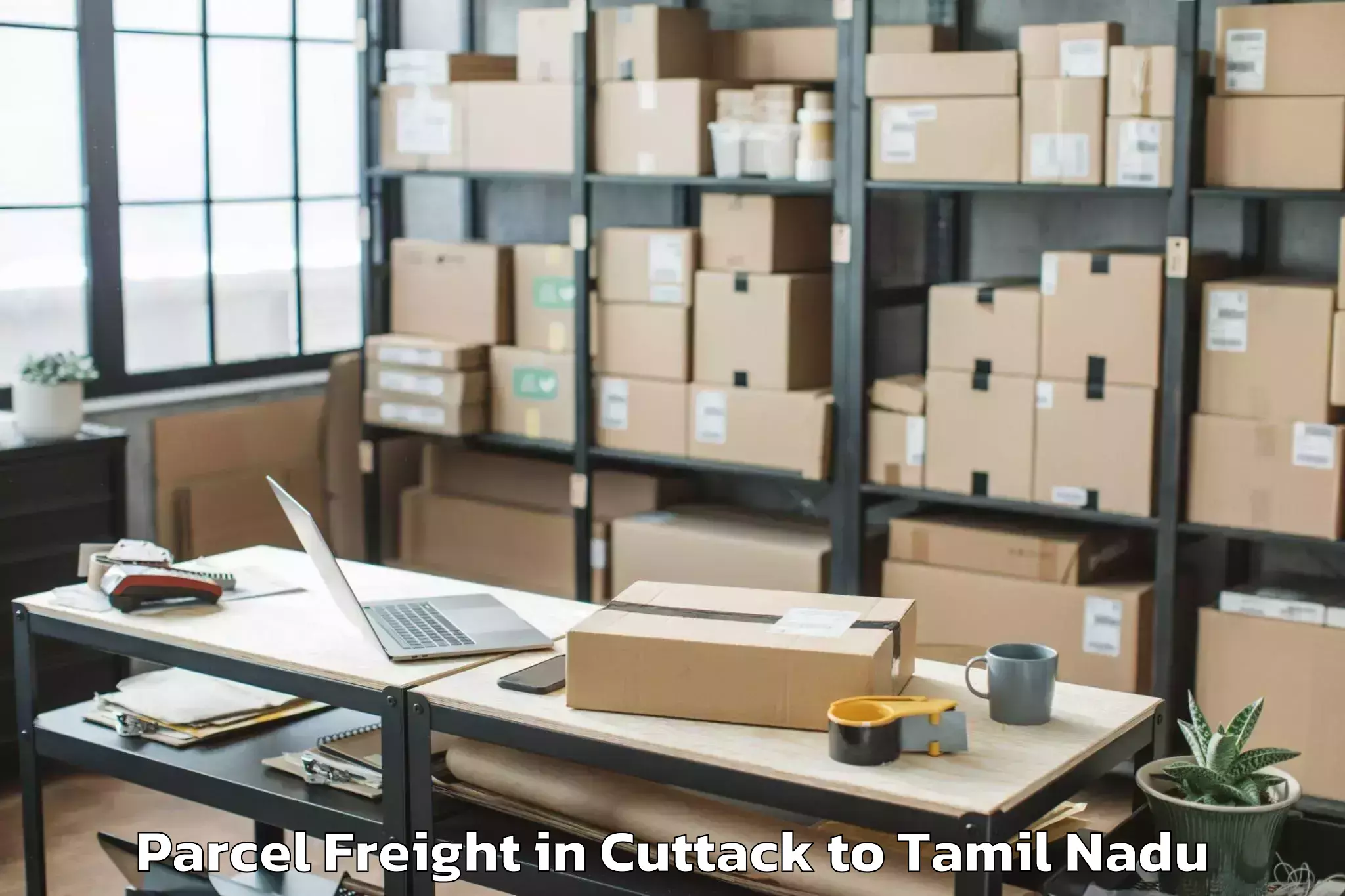 Top Cuttack to Vedasandur Parcel Freight Available